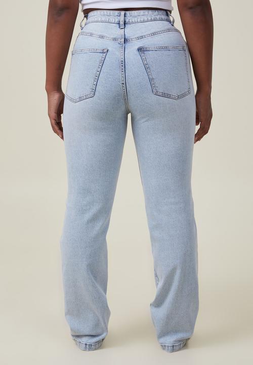 Cotton On - Curvy stretch straight jean - palm blue rip