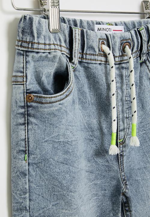 MINOTI - Boys basic knitted denim jean - light blue