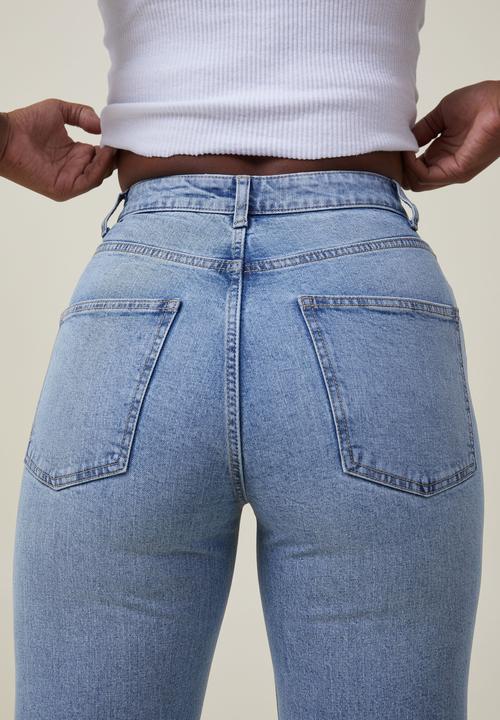 Cotton On - Curvy stretch wide jean - bells blue