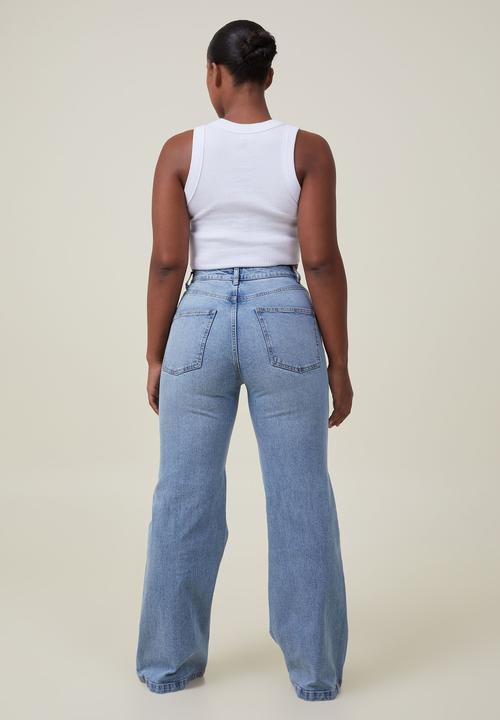 Cotton On - Curvy stretch wide jean - bells blue