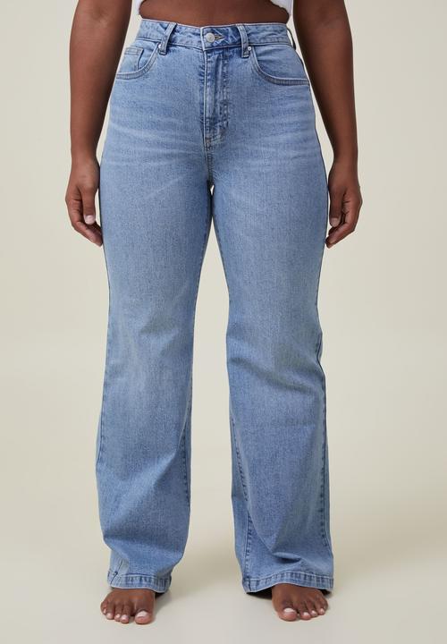 Cotton On - Curvy stretch wide jean - bells blue