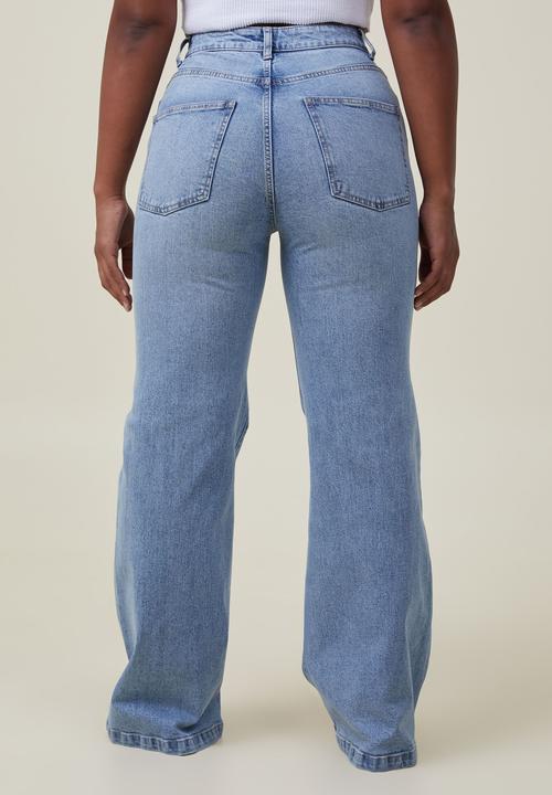 Cotton On - Curvy stretch wide jean - bells blue