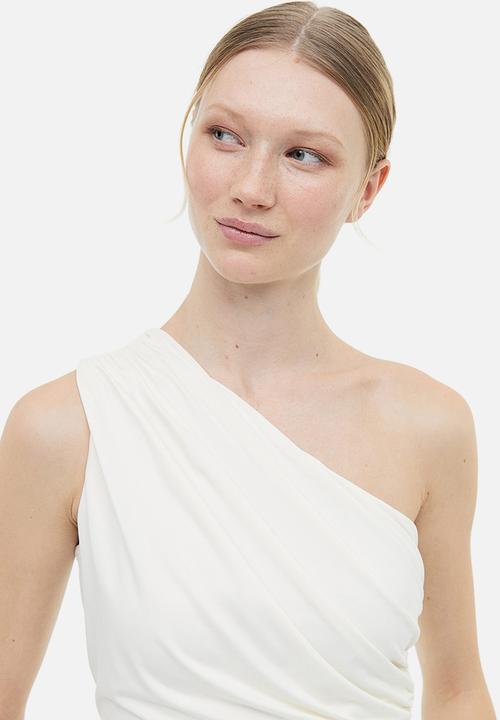 H&M - Gathered one-shoulder top - cream 