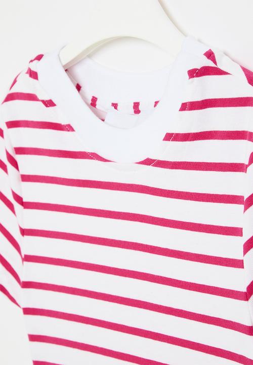 Superbalist - Stripe crop tee - red & milk
