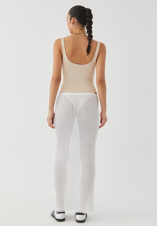 Supré  - Sara crochet maxi skirt - white
