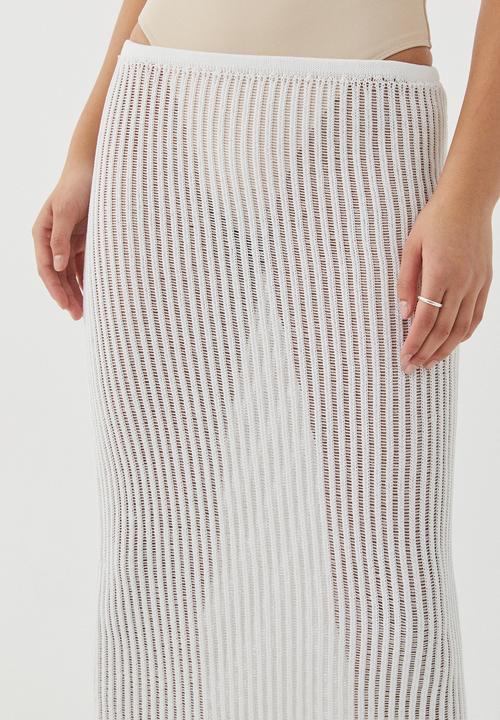 Supré  - Sara crochet maxi skirt - white