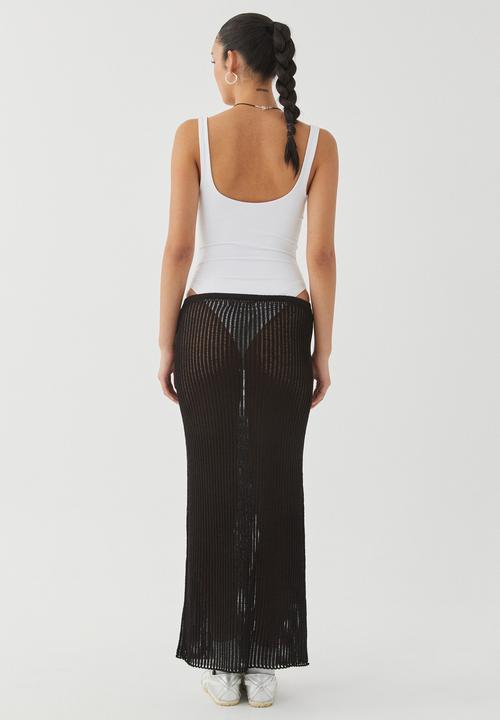 Supré  - Sara crochet maxi skirt - black