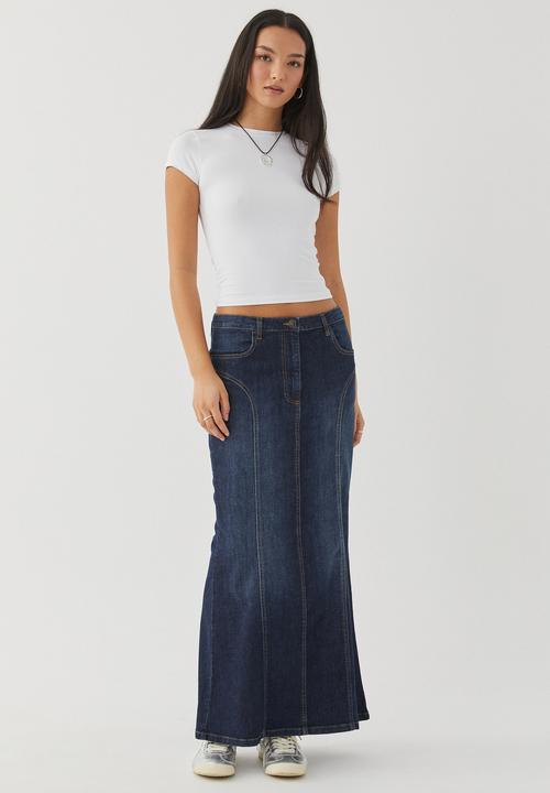 Supré  - Panelled denim maxi skirt - vintage navy