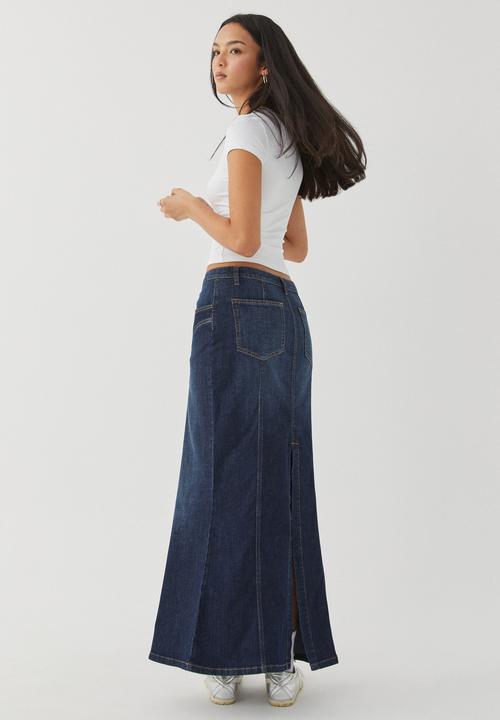 Supré  - Panelled denim maxi skirt - vintage navy