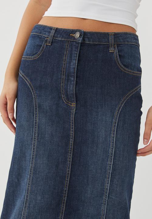 Supré  - Panelled denim maxi skirt - vintage navy