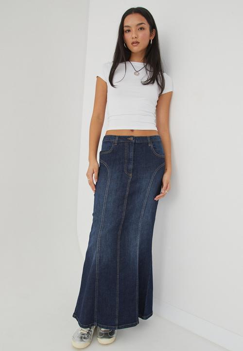 Supré  - Panelled denim maxi skirt - vintage navy