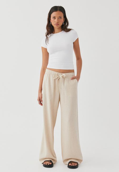 Supré  - Maddy pull on wide leg pant - natural