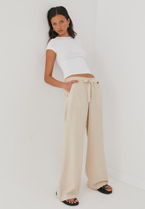 Supré  - Maddy pull on wide leg pant - natural