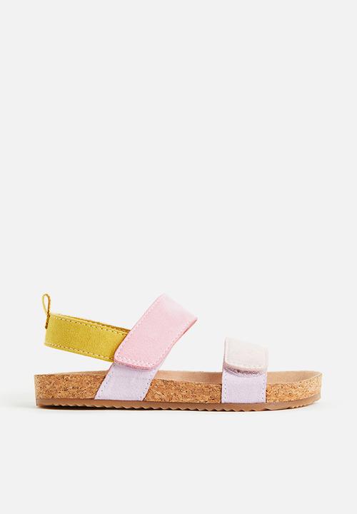 H&M - Sandals - light pink & mustard yellow 
