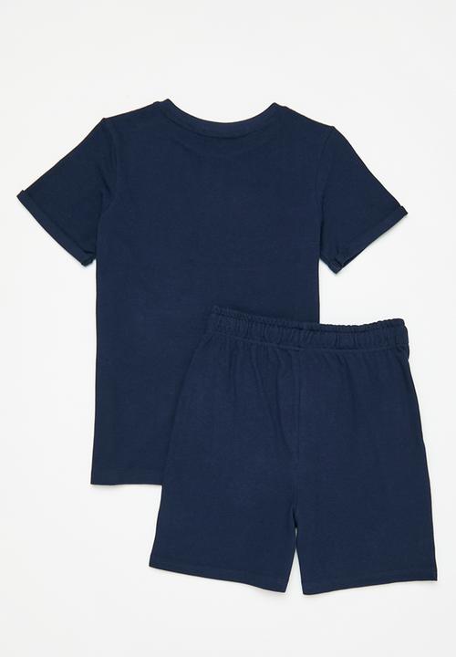 Pop Candy - Pique t-shirt and short set - navy