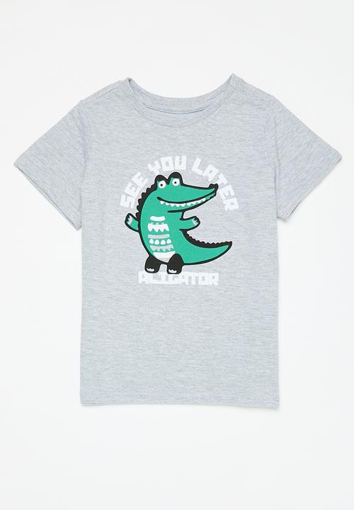 Pop Candy - 2 Pack printed tee - holly green & grey