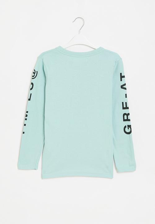 MINOTI - Boys basic great times drop hem top - light blue