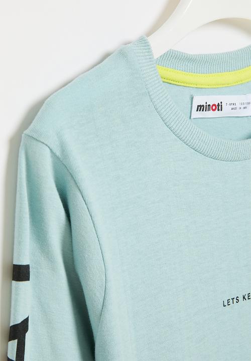 MINOTI - Boys basic great times drop hem top - light blue