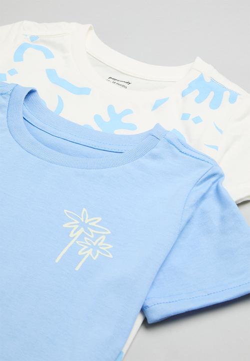 Pop Candy - 2 Pack tee - soft blue and white