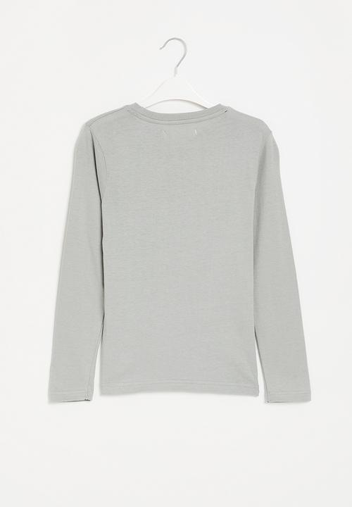 MINOTI - Boys basic skate life long sleeve graphic top - grey