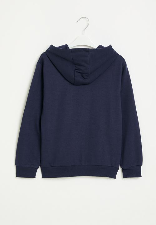 MINOTI - Boys basic athl dept fleece zip thru - navy