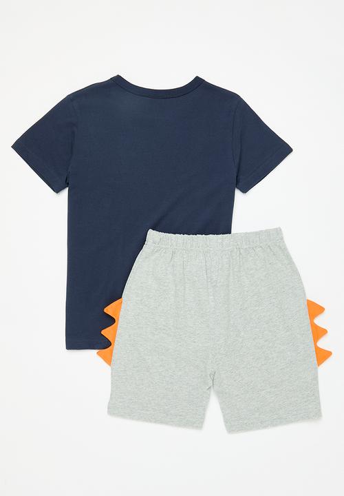 Pop Candy - T-shirt and short set - blue & grey multi