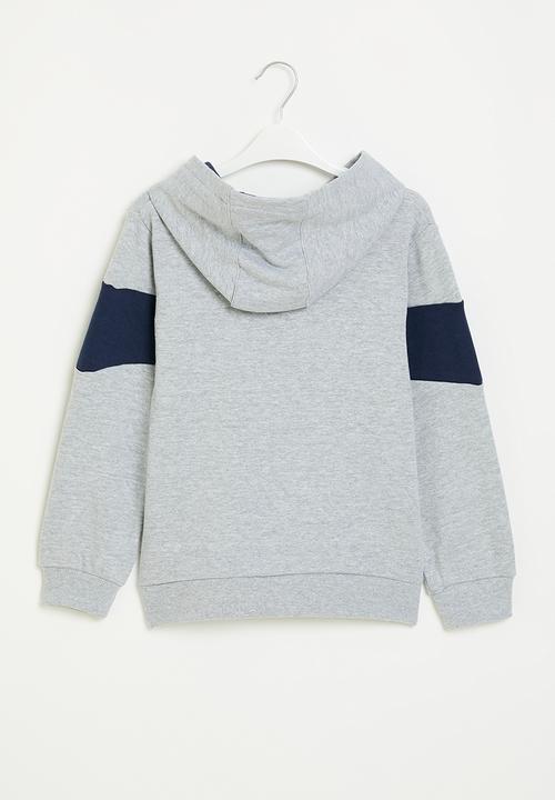 MINOTI - Respect panel hoodie - grey