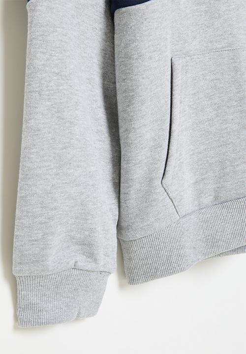 MINOTI - Respect panel hoodie - grey
