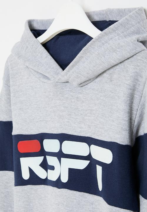 MINOTI - Respect panel hoodie - grey