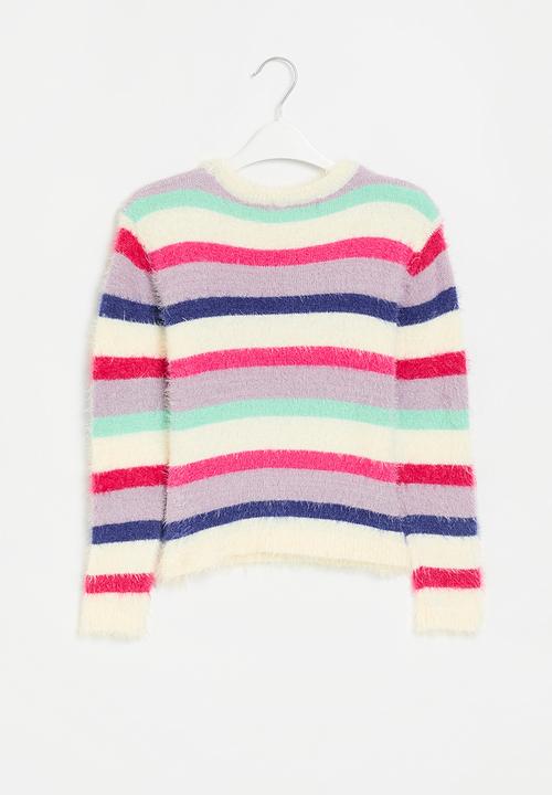 MINOTI - Striped eyelash knit jumper - multi