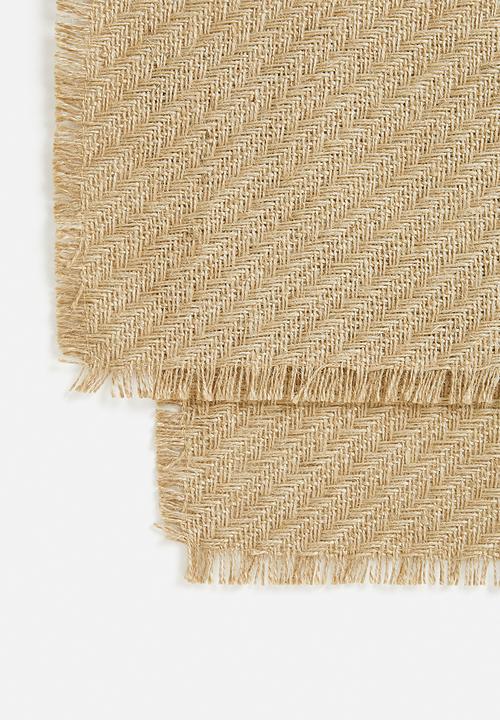 H&S - Jute placemat set of 2 - brown