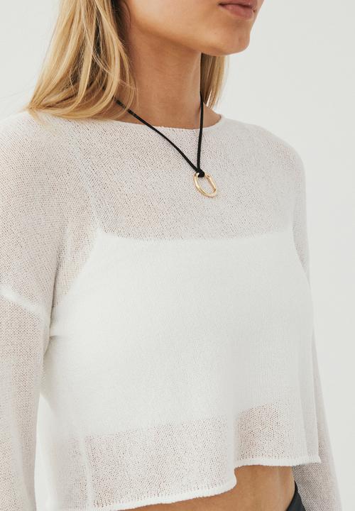 Supré  - Courtney sheer knit jumper - white