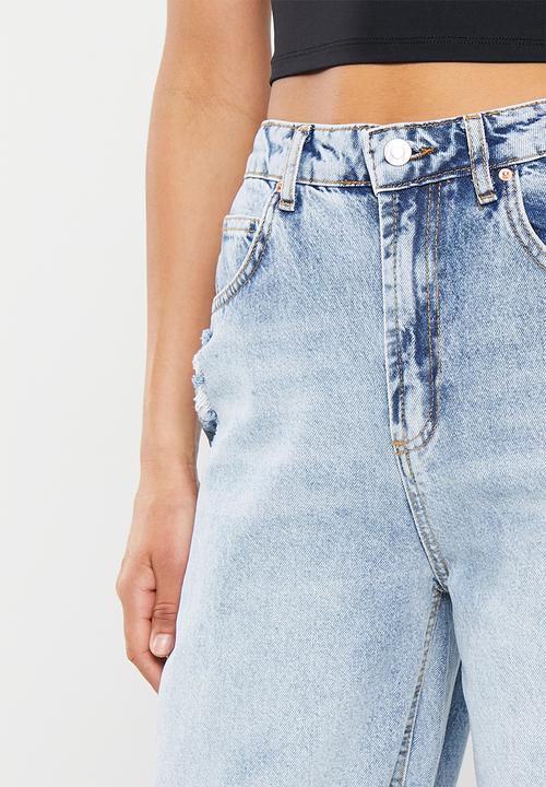 Trendyol - High rise carrot cut jeans - blue