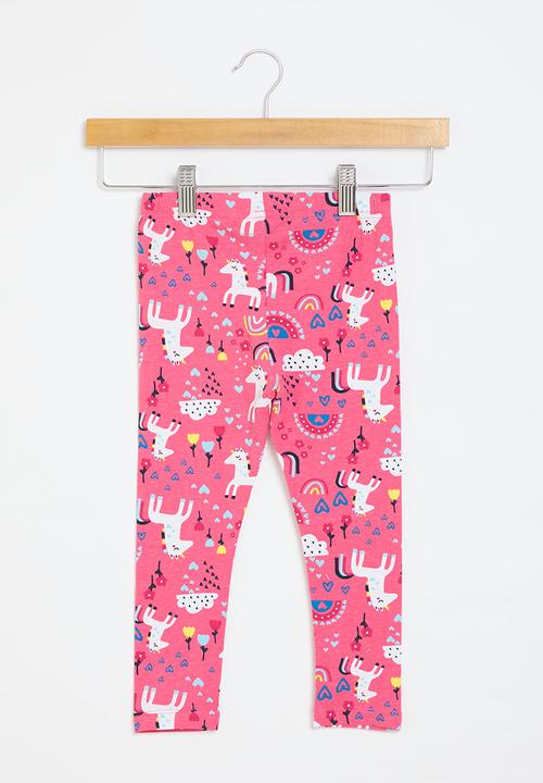 MINOTI - Girls basic aop leggings - pink