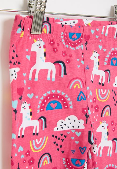 MINOTI - Girls basic aop leggings - pink