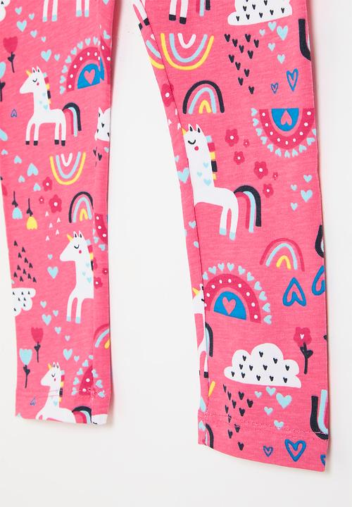 MINOTI - Girls basic aop leggings - pink