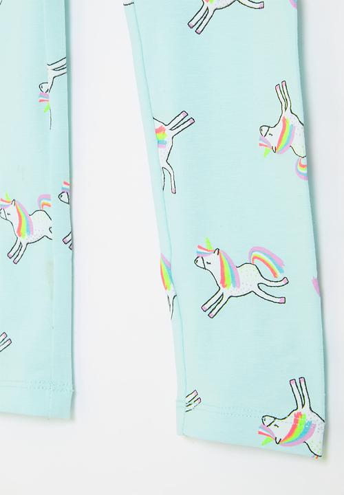 MINOTI - Girls unicorns basic legging - aqua