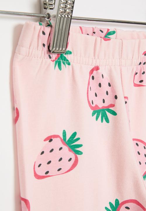 MINOTI - Girls strawberries basic legging - pink