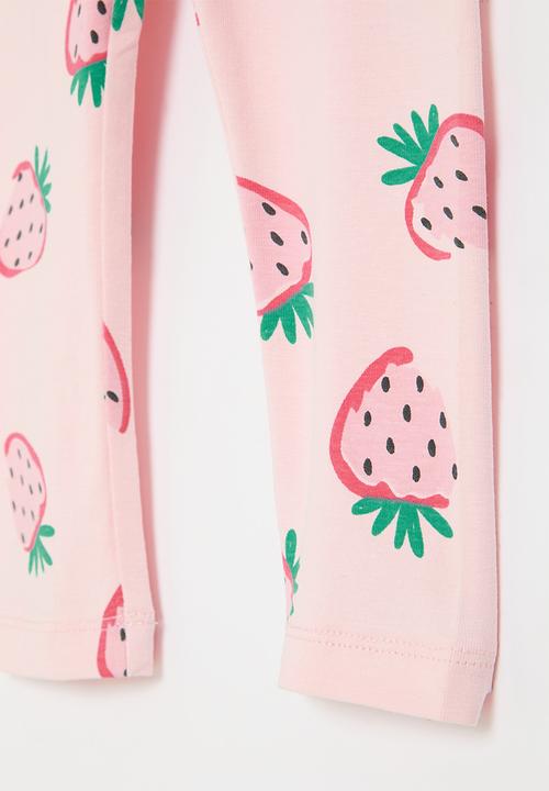 MINOTI - Girls strawberries basic legging - pink
