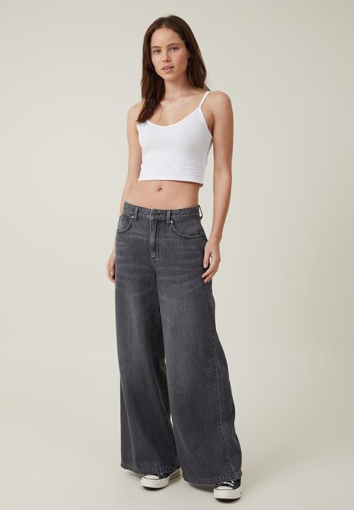 Cotton On - Super wide leg jean - washed grey