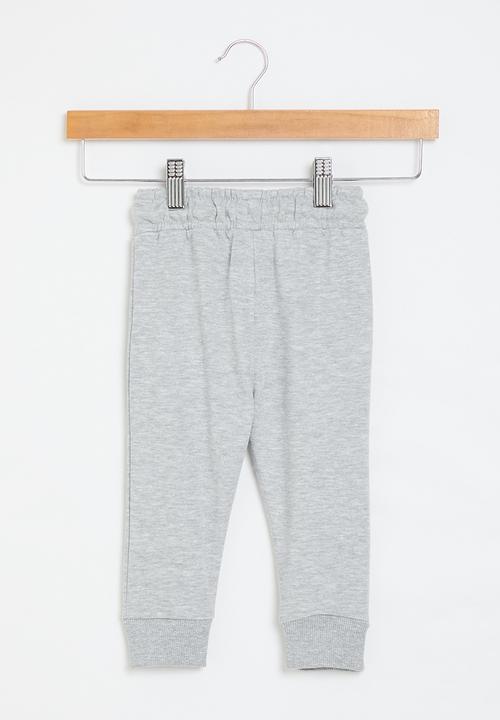 MINOTI - Boys basic emb fleece jogpant - grey marl