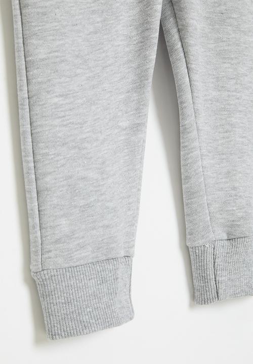 MINOTI - Boys basic emb fleece jogpant - grey marl