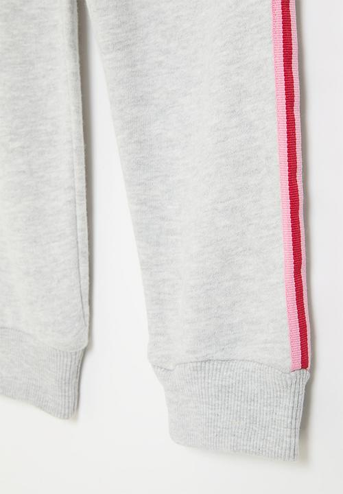 MINOTI - Fleece jogger with side taping - grey