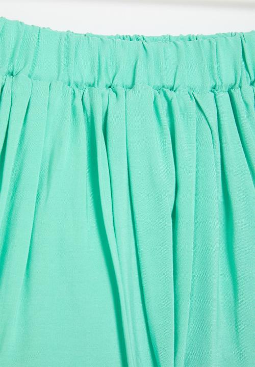 MINOTI - Cotton skirt with mesh underlay and sequins - green 