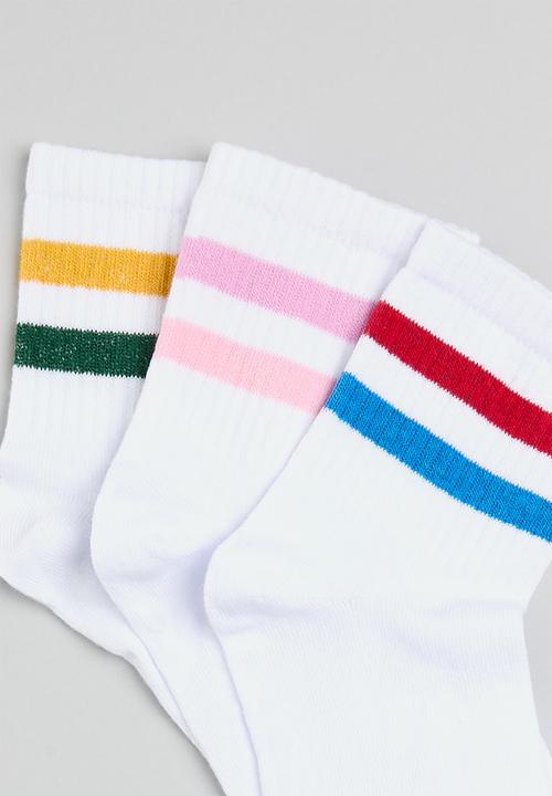 Trendyol - 3 Pack stripe ankle socks - multi