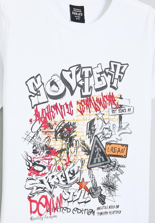 SOVIET - Boys fashion tee - white