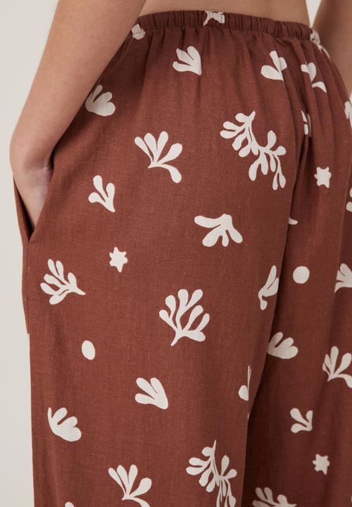 Cotton On - Haven wide leg pant - bottle brown coral