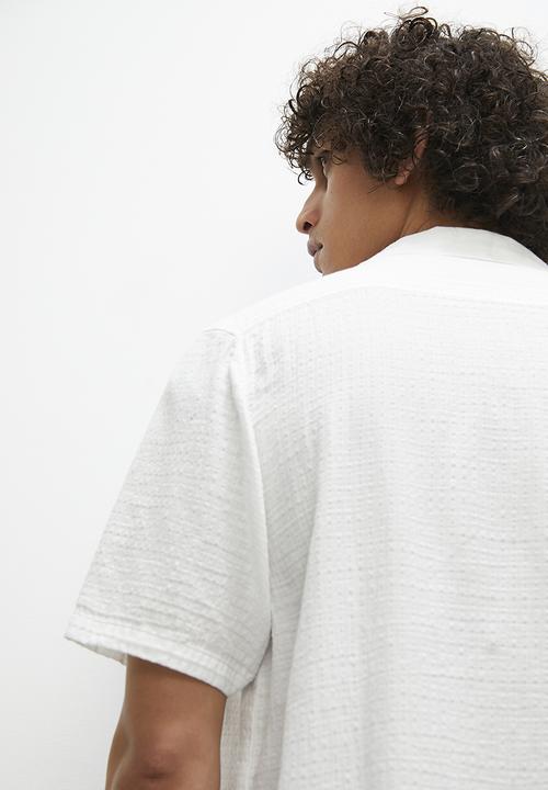 STYLE REPUBLIC - Cheese cloth short sleeve shirt - white