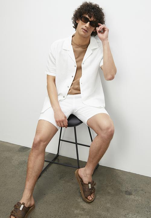 STYLE REPUBLIC - Cheese cloth short sleeve shirt - white
