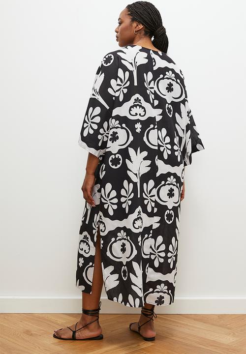 edit - Printed tee midi dress - mono tropical